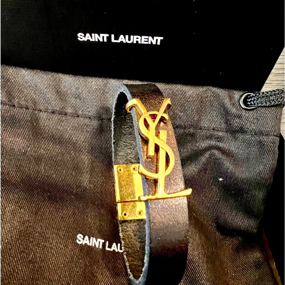 Yves Saint Laurent Jewelry Ysl Authentic Opyum Leather And Gold